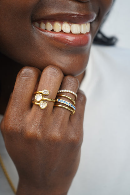 Angelica's Stacked Ring In Blue