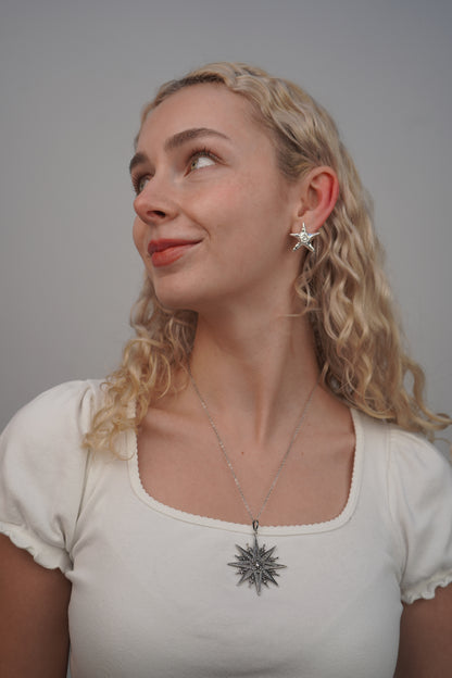 Pia's Starfish Earrings In Silver