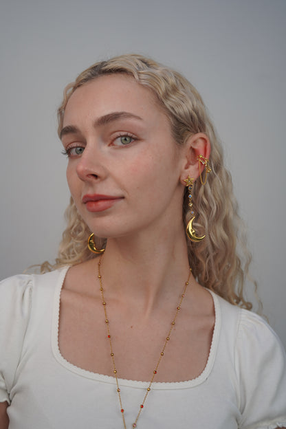 Eleanora's Star and Moon Drop Earrings