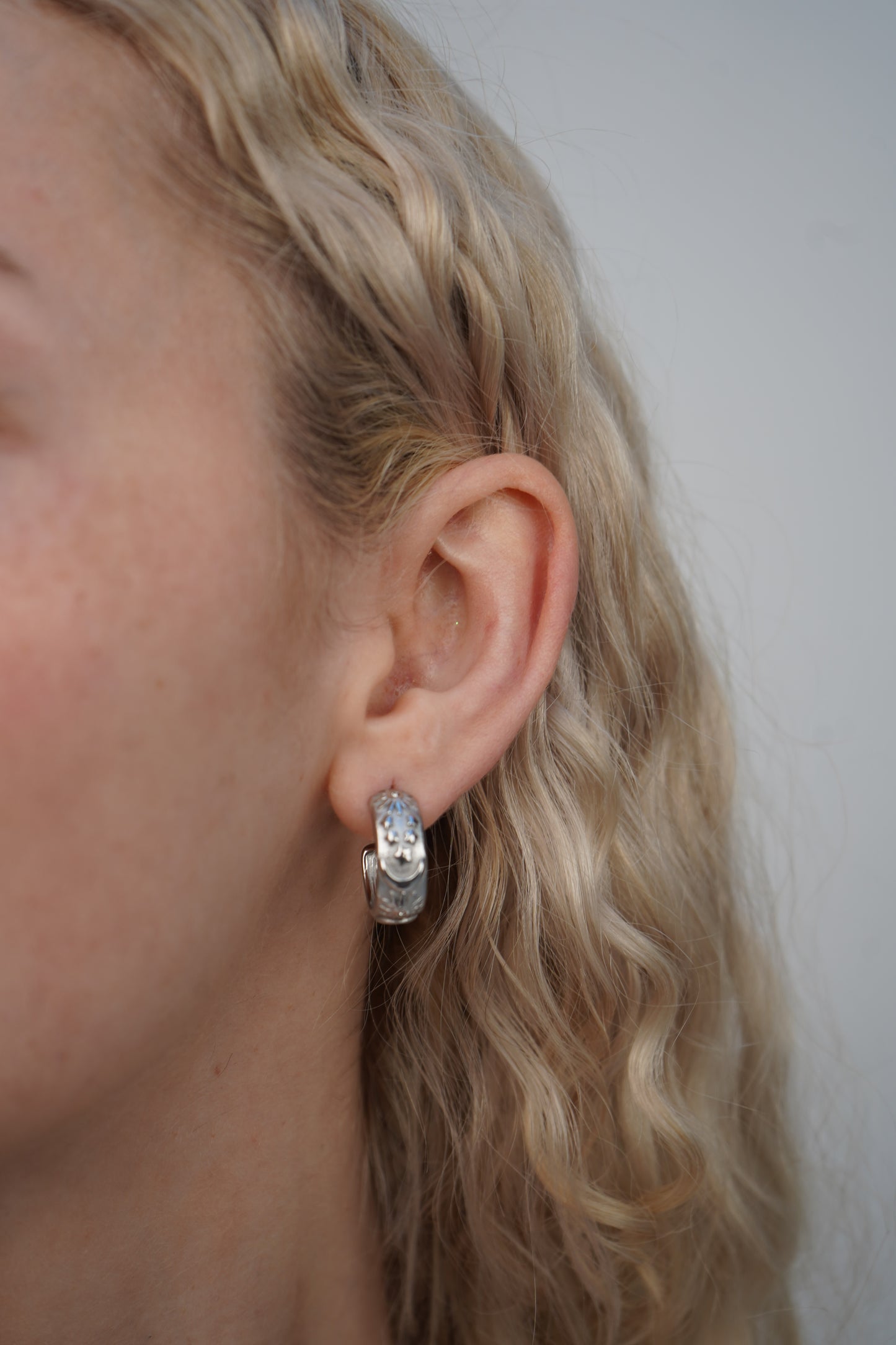 Maria's celestial earrings in silver