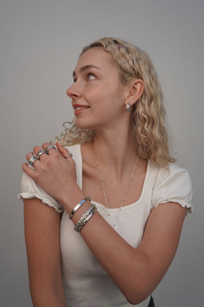 Maria's celestial earrings in silver