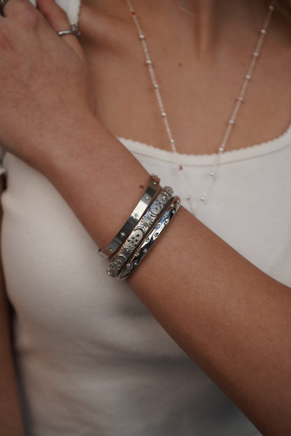 Maria's Celestial Bangle in Silver
