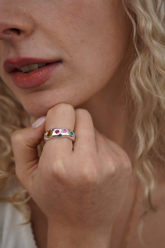 Sylvia's Sunburst Ring In Silver