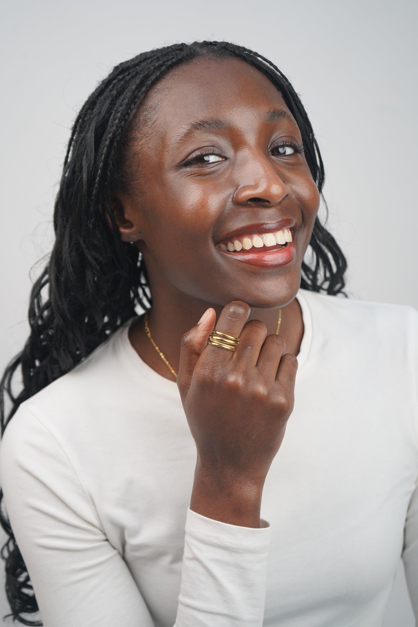 Brianna's Four Stacked Ring in Solid Gold