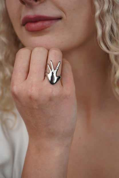 Esmerelda's Hand Ring In Silver