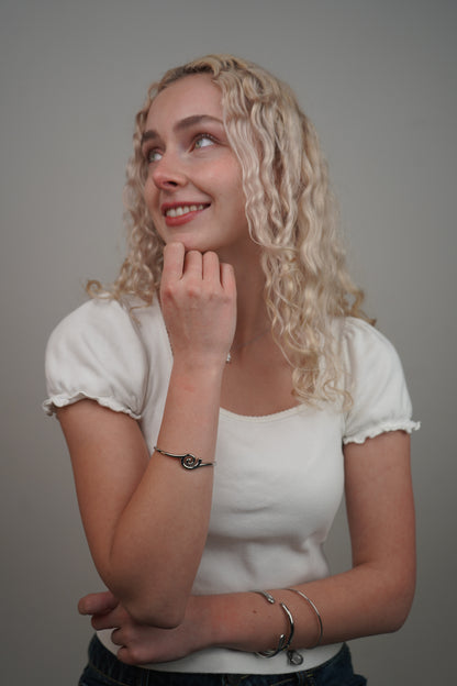 Naia's Spiral Bangle in Silver
