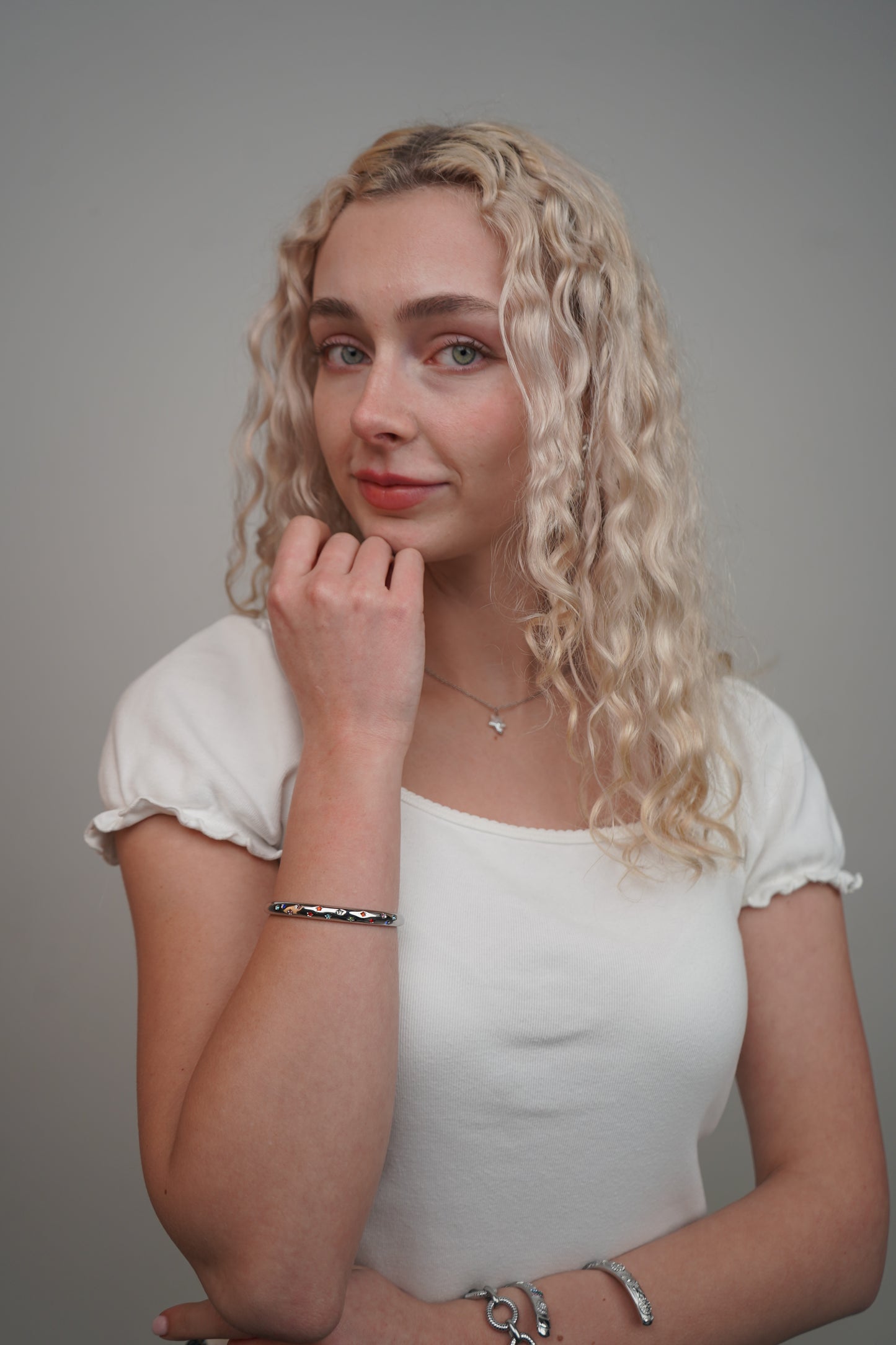 Eloise's multicoloured bangle in silver