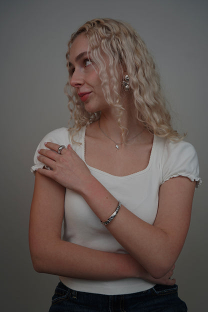 Chiara's Heart Bangle in Silver