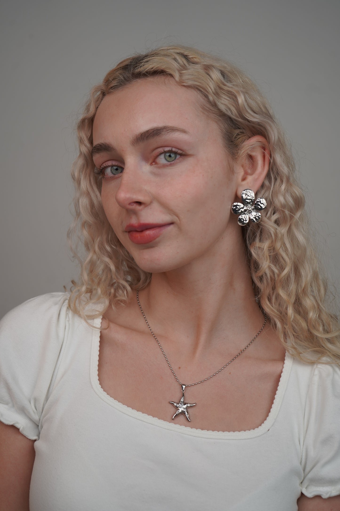 Camille's Silver Flower Earrings