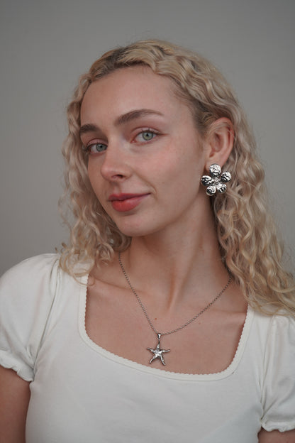 Camille's Silver Flower Earrings