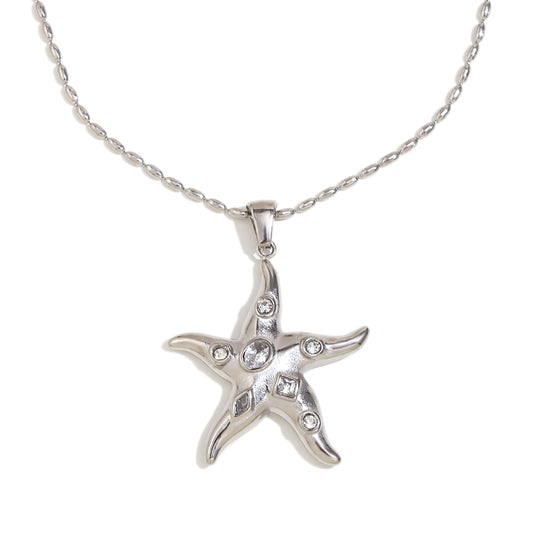 Pim's Starfish Silver Necklace In White