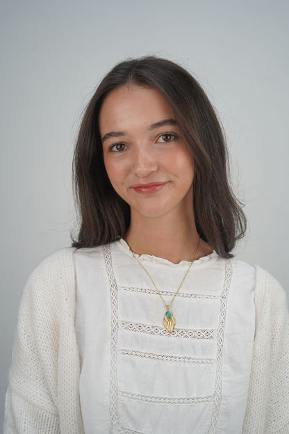 Antonia's green drop pendant