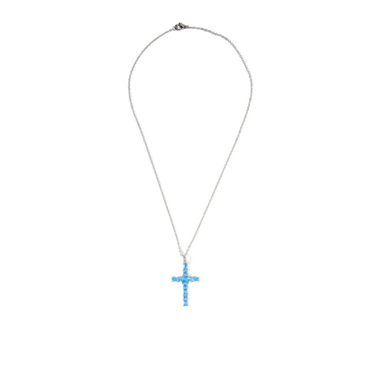 Annabelle’s blue cross necklace