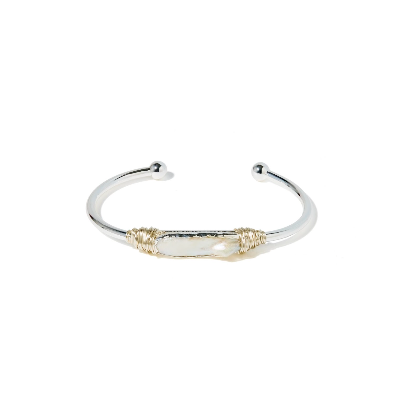 Christina's Pearl Bangle In Silver