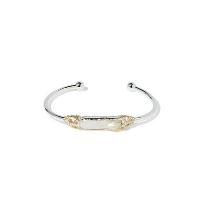 Christina's Pearl Bangle In Silver