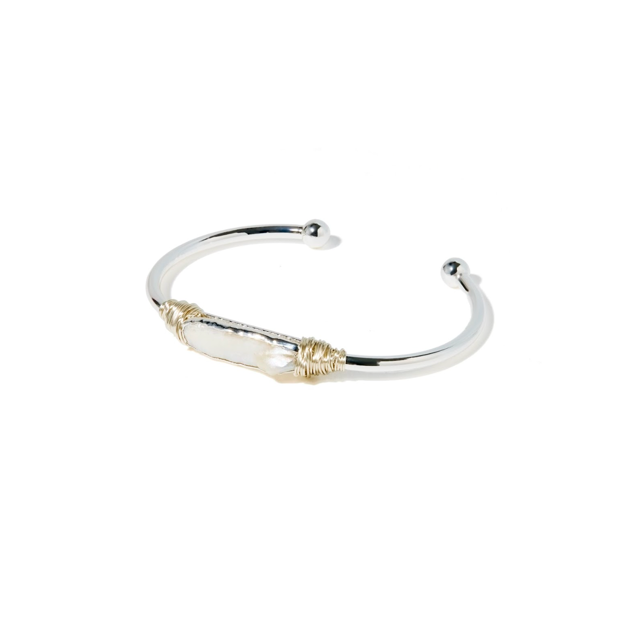Christina's Pearl Bangle In Silver