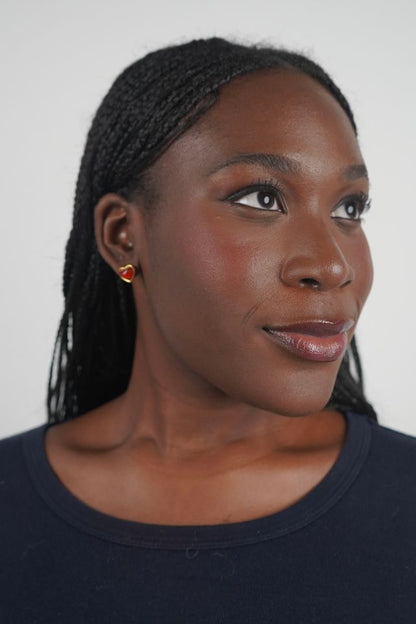 Viola's Red Heart Studs