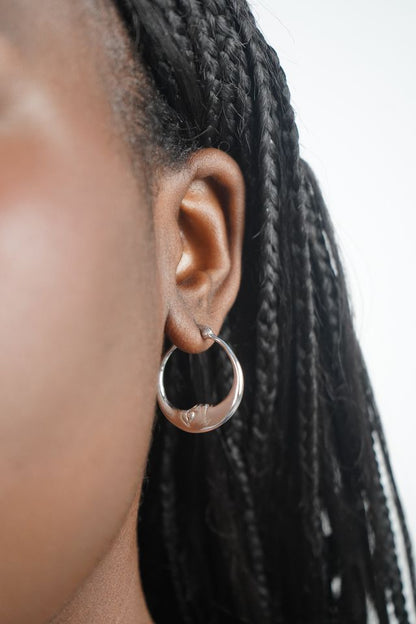 Selene's Moon Hoops In Silver