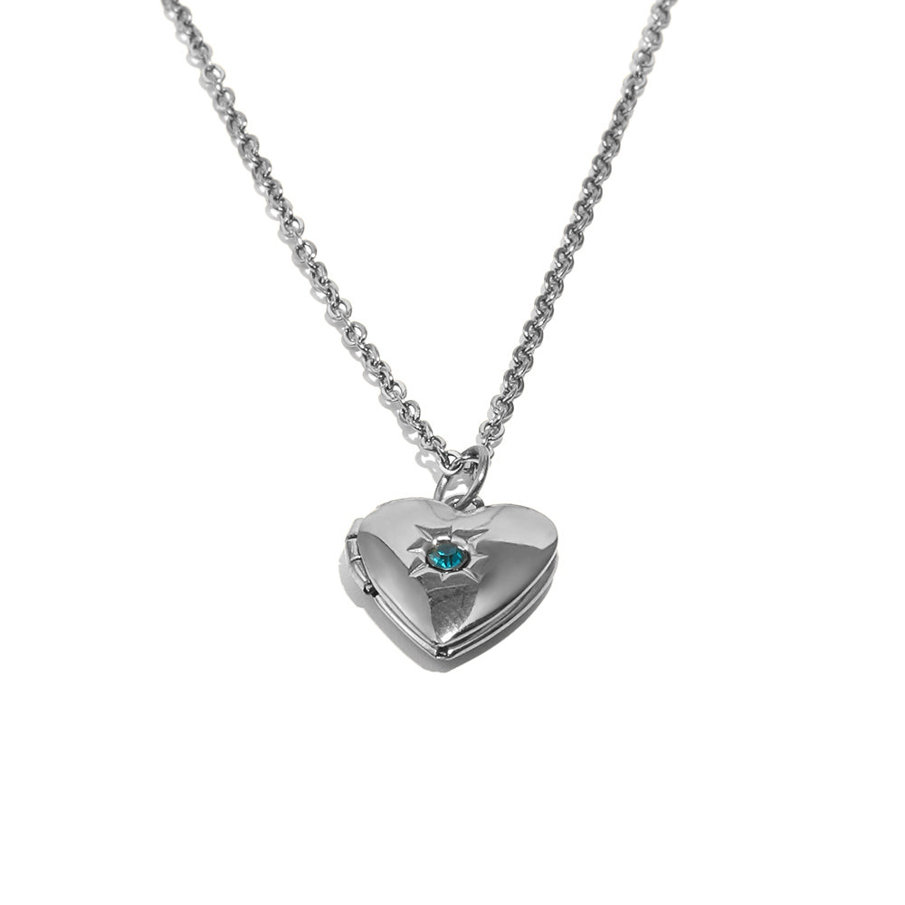 Tiana's Turquoise Heart Locket In Silver