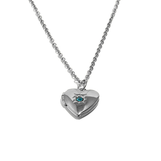 Tiana's Turquoise Heart Locket In Silver