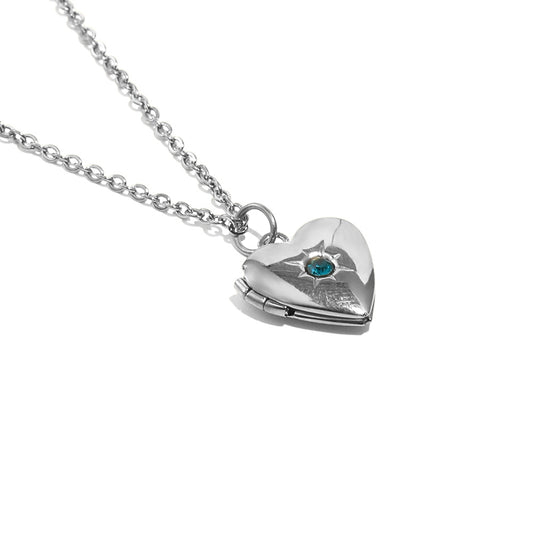 Tiana's Turquoise Heart Locket In Silver
