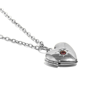 Tiana's Pink Heart Locket In Silver