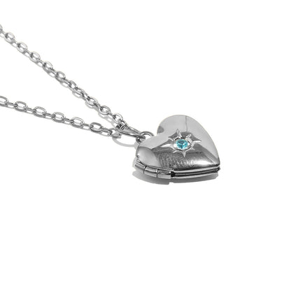 Tiana's Light Blue Heart Locket In Silver