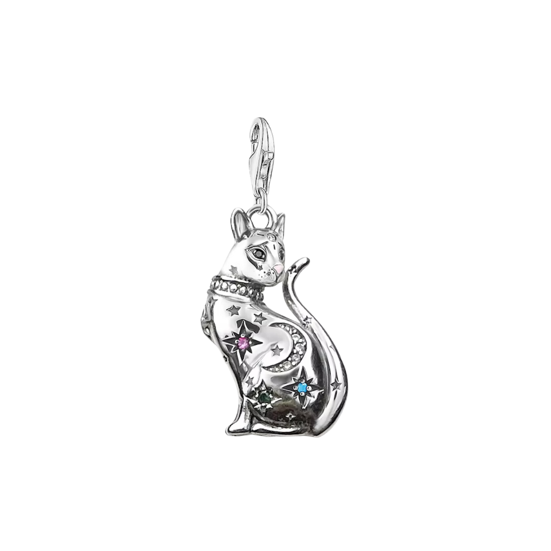 Elizabeth’s superpower cat necklace in silver