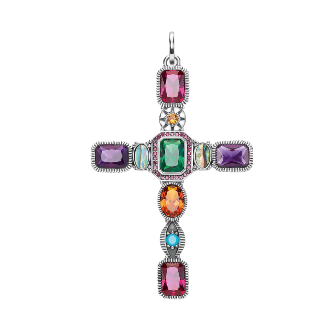 Ranee's colourful cross in Silver