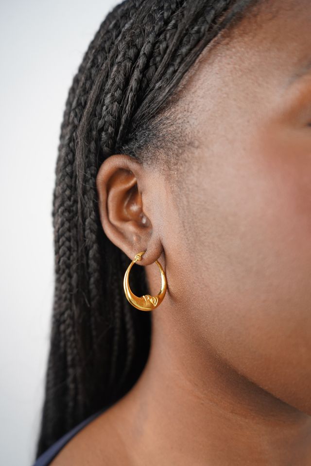 Selene's Moon Hoops In Gold