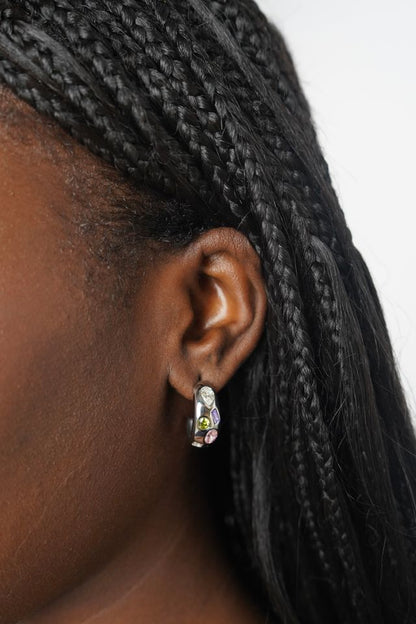 Emma’s multicolored silver hoops