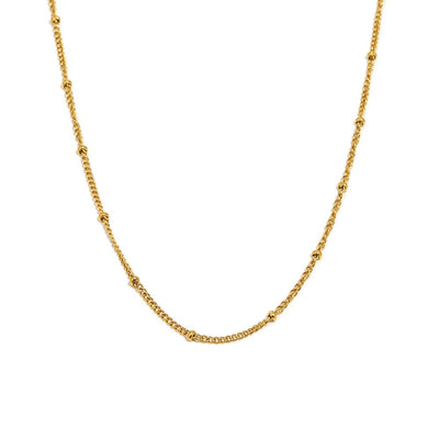 Thin Gold Necklace Chain With Beads