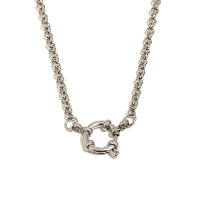 Chunky Chain With a Charm Loop In Silver