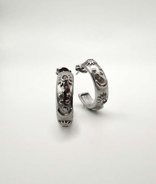 Maria's celestial earrings in silver