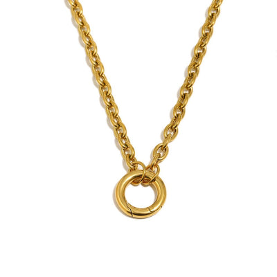 Chunky gold chain with charm ring