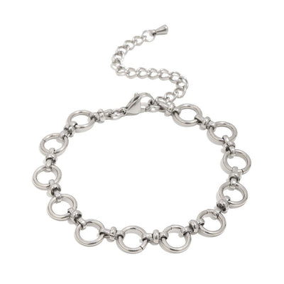 Chunky Bracelet Chain With Round Loops In Silver