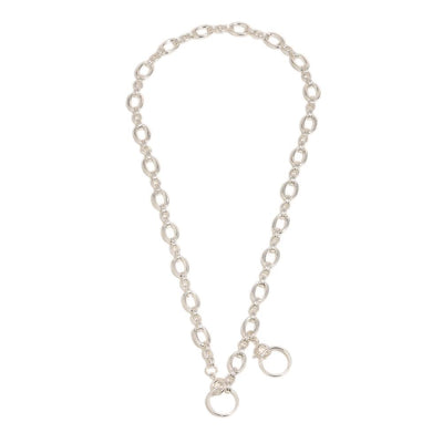 Chunky Necklace Chain With two Charm Loops In Silver