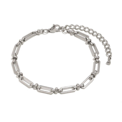 Chunky Wide Loop Bracelet Chain In Silver