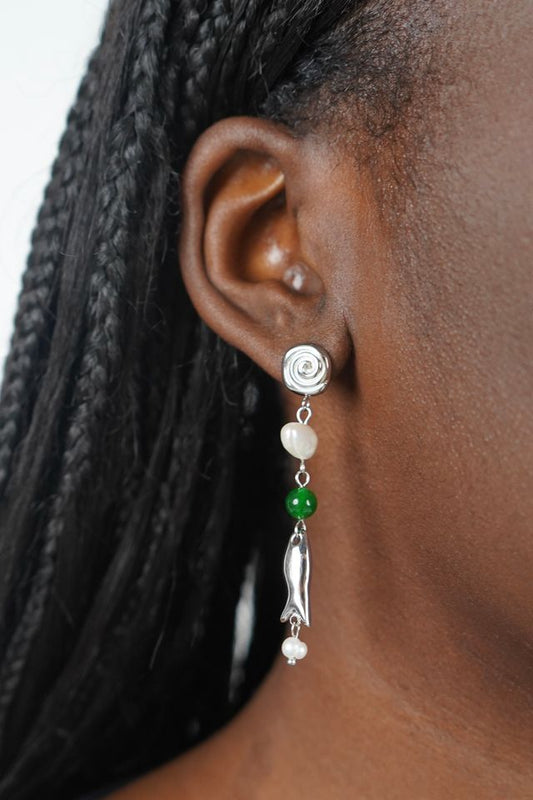 Tahlia's Fish Earrings In Silver