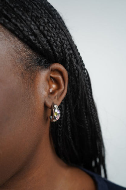 Emma’s multicolored silver hoops