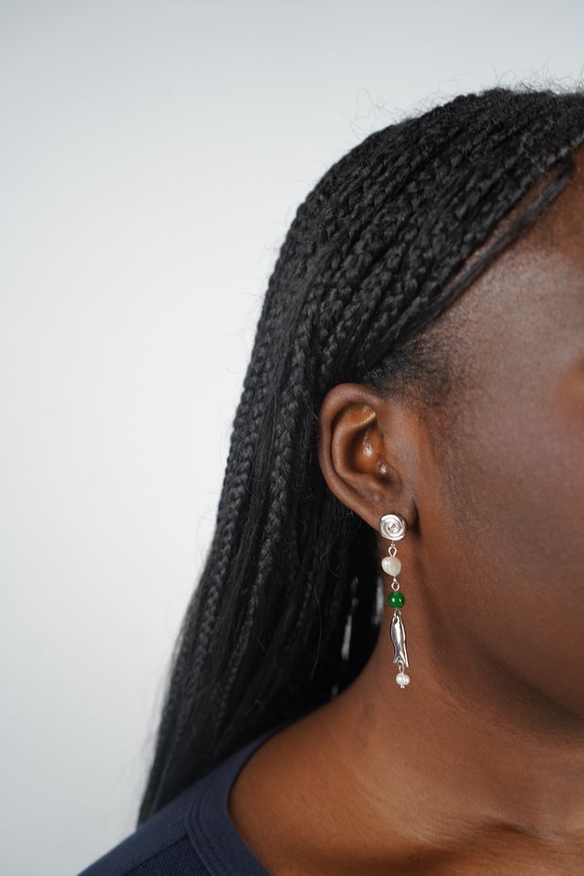 Tahlia's Fish Earrings In Silver