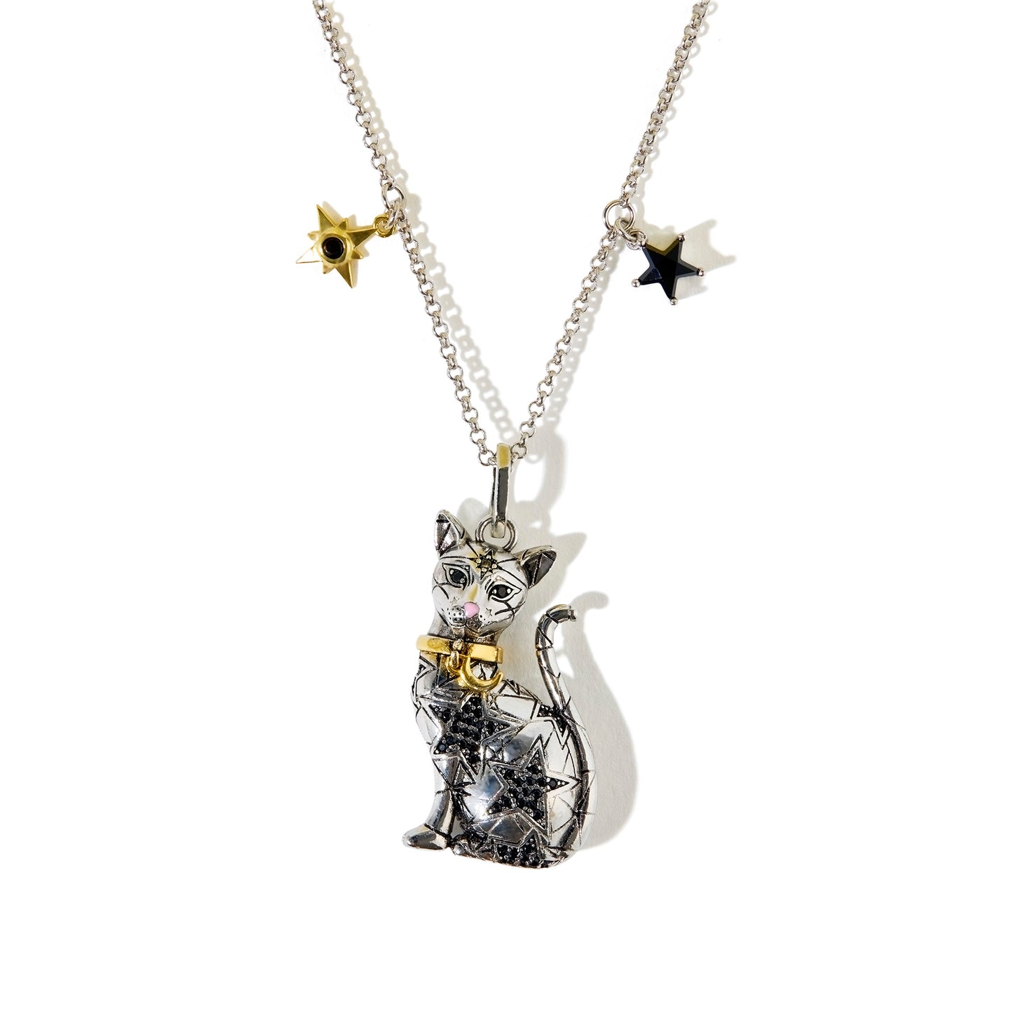 Evie's silver cat necklace