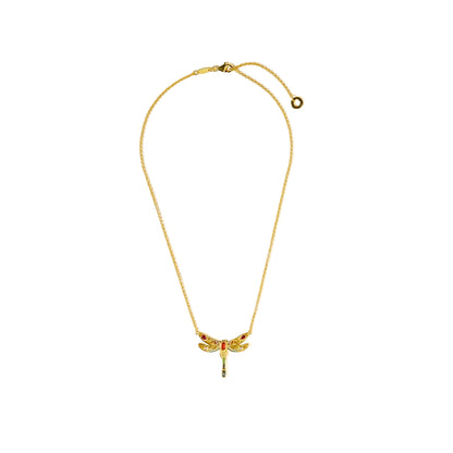 Dhalia's gold small dragonfly necklace
