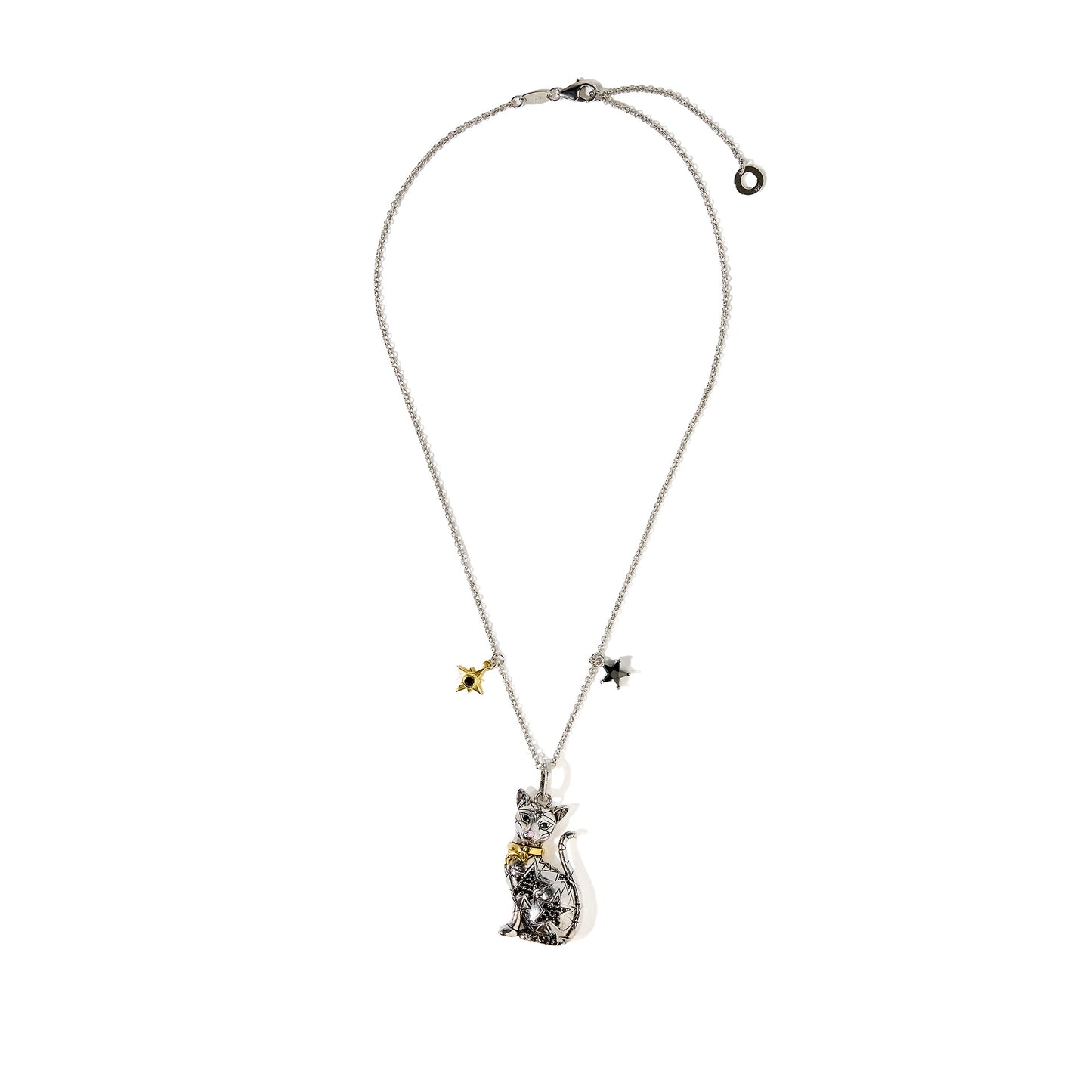 Evie's silver cat necklace