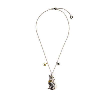Evie's silver cat necklace