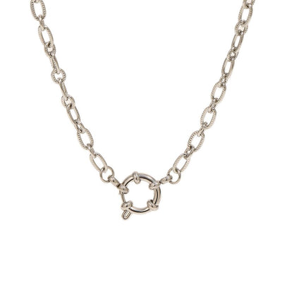 Round Loop Necklace Chain With Charm Loop In Silver