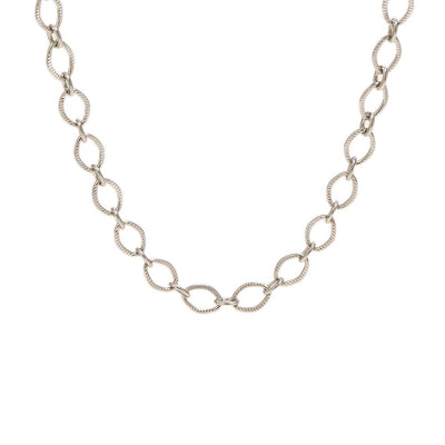 Round Loop Necklace Chain In Silver