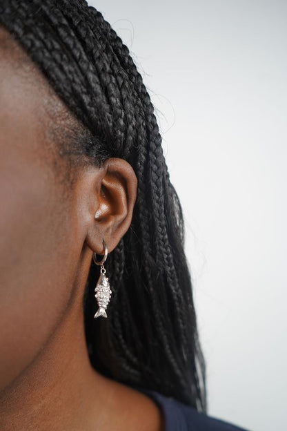 Stella's Silver Fish Hoops