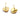 Viola's Heart Studs Gold Red