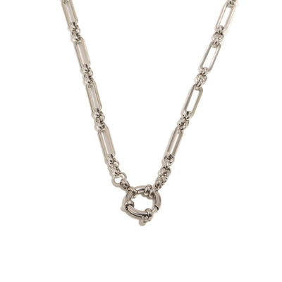 Wide Loop Necklace Chain With Charm Loop In Silver